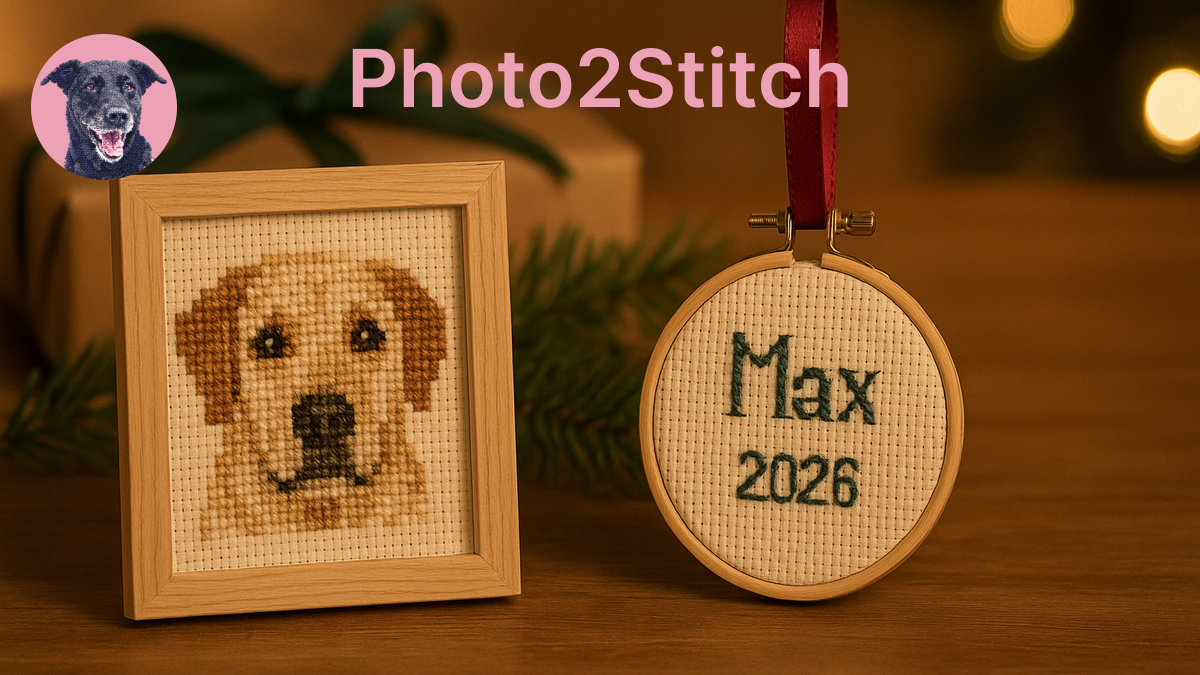 Personalized Cross Stitch Christmas Gifts from a Photo