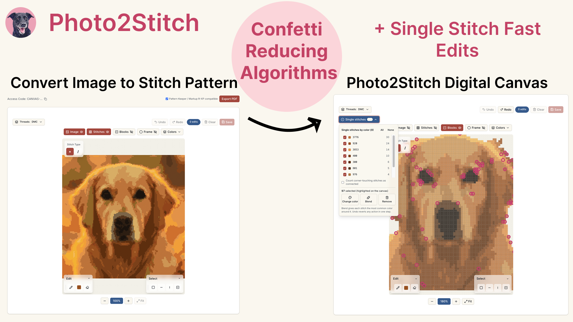 How to Reduce Confetti Stitches in a Cross Stitch Photo Pattern